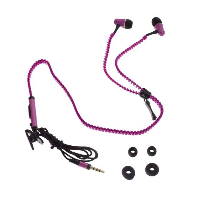 Headset Høretelefoner til iPhone iPad iPod Smartphone - Zipper - Pink